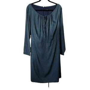 Tocca Womens Blue Green Geometric Pattern Boho Classic Long Sleeve Size 1X Plus